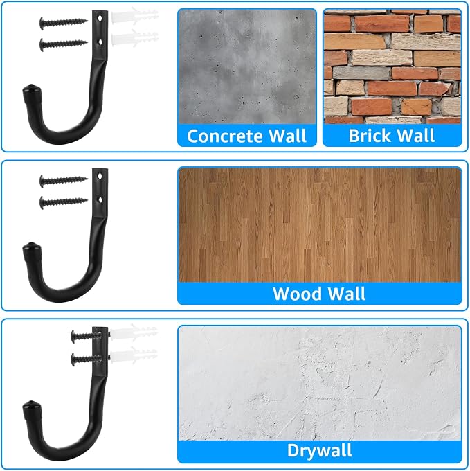 24 Pack Heavy Duty Garage Storage Utility Hooks 3.35" Kayak Wall Hangers Ladder - Image 5