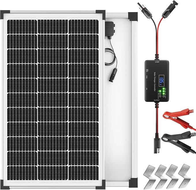 Solar Panel Charger Kit: 100W 12V Solar Panel by Voltset