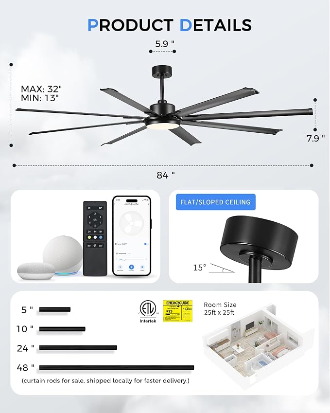 84 Inch Industrial Ceiling Fan - Image 6