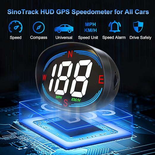 SinoTrack HUD GPS Speedometer Universal Car Heads-up Display 2.7inch MPH Speed - Image 2