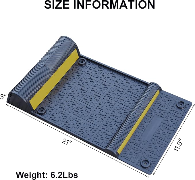 OrangeStar 8 Pack Parking Guide Mat, 21” Heavy Duty PU Wheel Stopper - Image 7