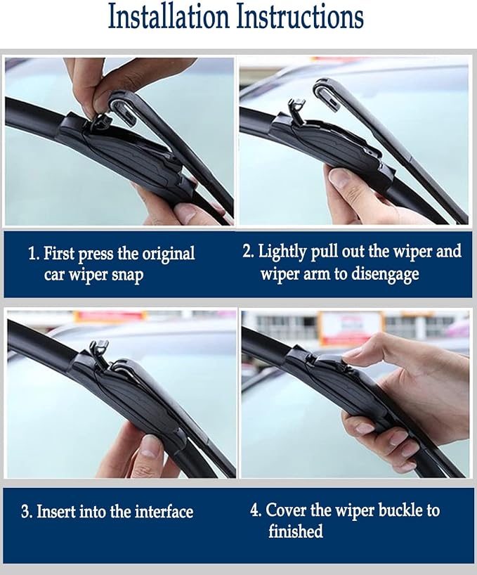 3 Wipers Set for Chrysler Town & Country 2008-2016, Dodge Grand Caravan - Image 7