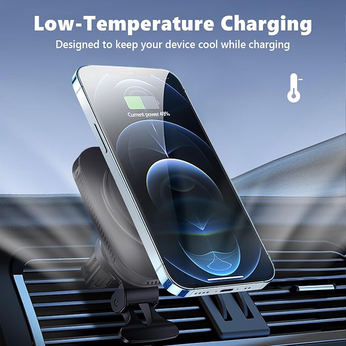 15W Magsafe Car Mount Charger, Magnetic Phone Holder - Image 6