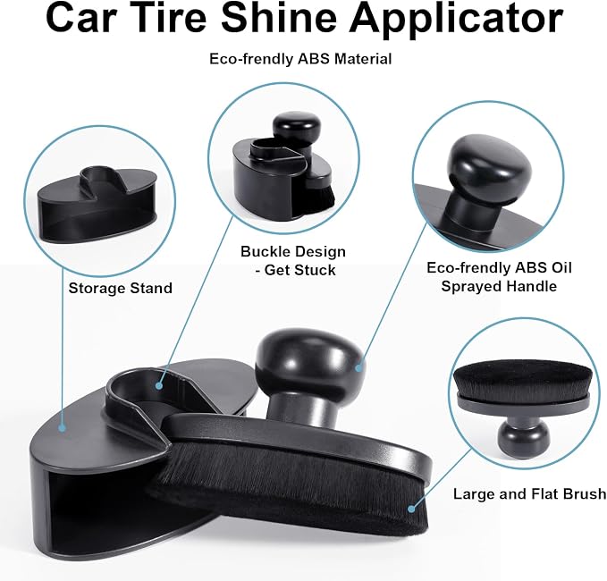 UNIMEIX Tire Shine Applicator Brush Large Vegan Oval Tire Shine Brush - Image 3
