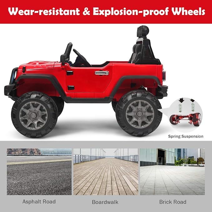 Costzon Ride on Car, 12V Battery Powered Electric Vehicle w/Parent Remote - Image 8
