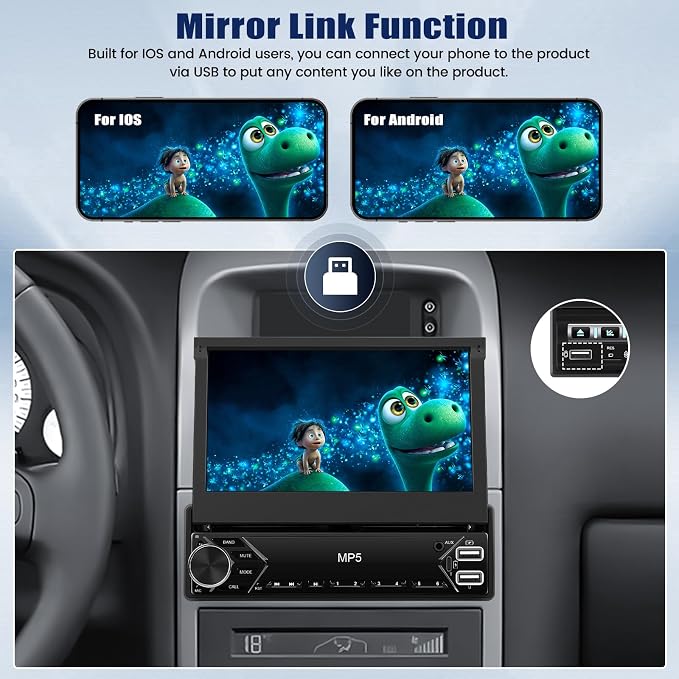 Single Din Touchscreen Car Stereo - Image 3