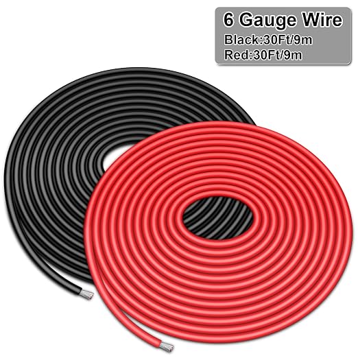 6 Gauge Wire - iGreely 30 FT Red & 30 FT Black 6 Gauge Tinned Copper Electrical - Image 4