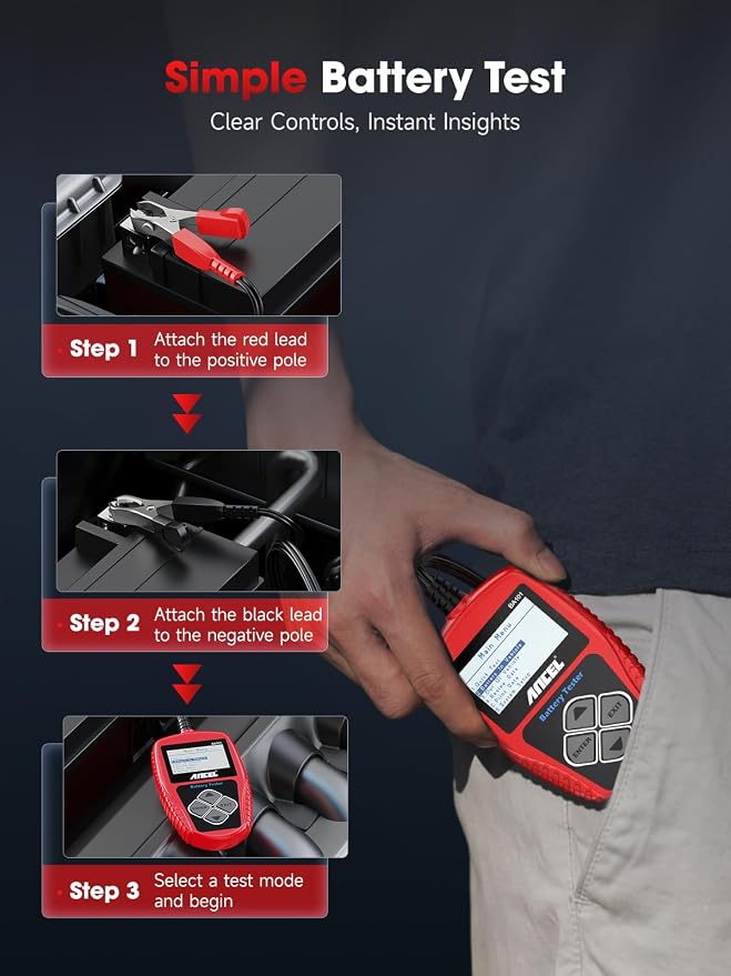 ANCEL BA101 Car Battery Tester, 12V Digital Automotive Alternator Meter - Image 7