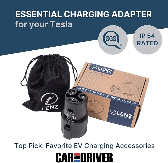LENZ J1772 Charging Adapter for Tesla Model 3, and Cybertruck, Safety Certified - Image 6