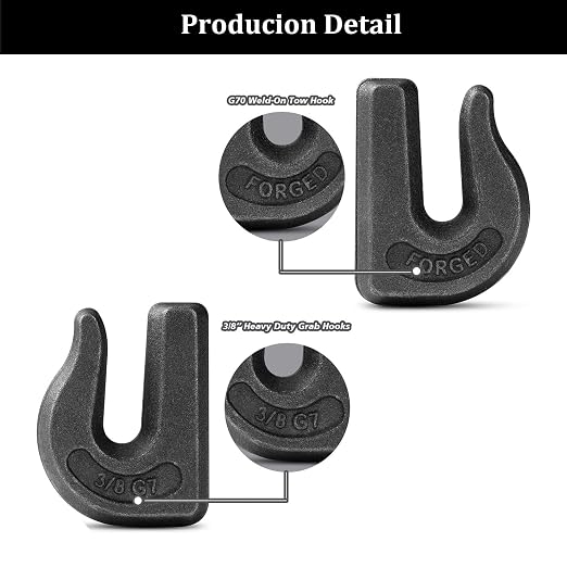 3/8 inch Weld On Grab Hooks, G70 Tractor Bucket Hooks Great - Image 4