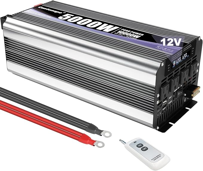 5000W Power Inverter 12V to 110V/120V DC to AC by Cantonape