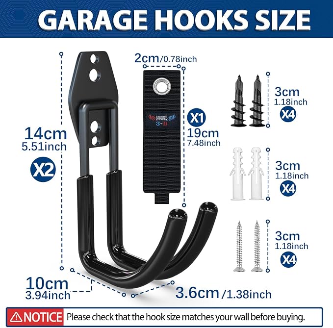 3-H Garden Hose Holder Wall Mount 2 Pack, Solid Steel Hose Hanger, Garden Tools - Image 2
