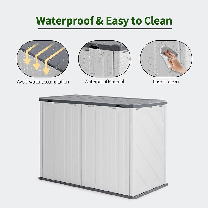 Macrout 25 Cu.Ft Small Plastic Outdoor Storage Cabinet - Image 8