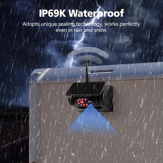 10.1" - 4 Magnetic Solar Wireless Backup Camera System, HD 1080P DVR Monitor - Image 5