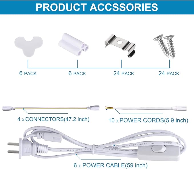 6 Pack, LED Shop Light, 4FT 72W 7500LM 5000K, Daylight White, U Shape, Hight - Image 5
