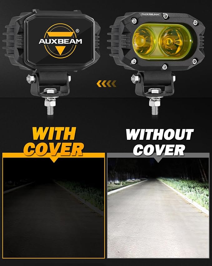 Auxbeam 4 Inch LED Pod Covers, Square Off Road Light Protective Covers - Image 2
