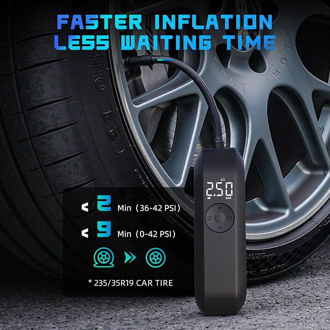 CYCPLUS Electric Air Compressor Bicycle Pump Car Tire Inflator, 150 PSI - Image 3