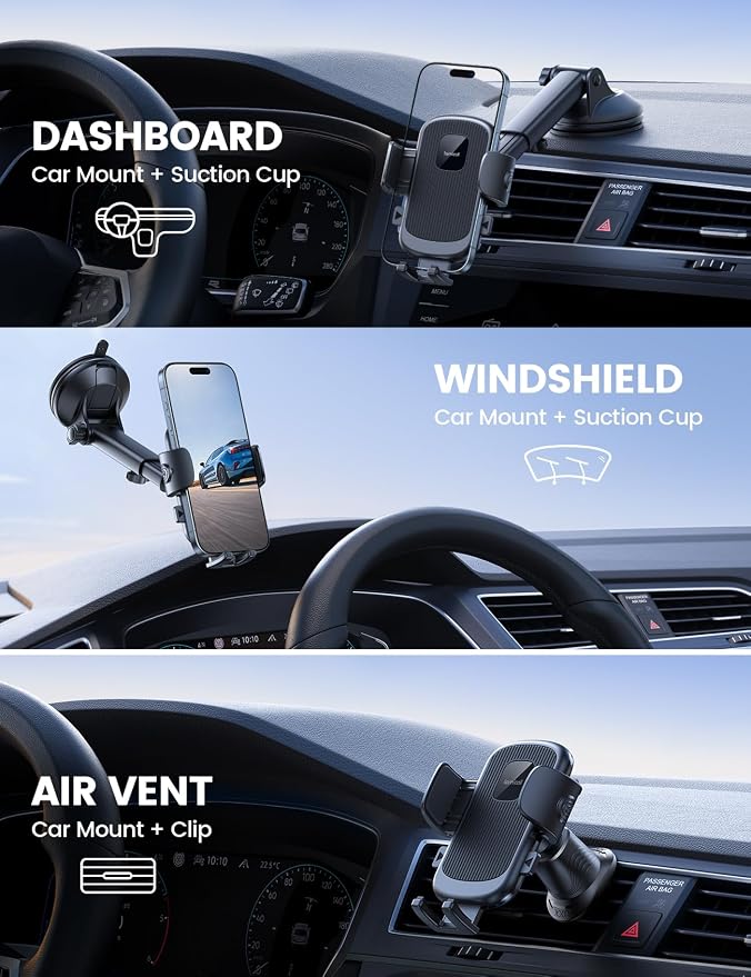Lamicall Car Phone Holder Mount 360° Rotation Phone Holders - Image 2