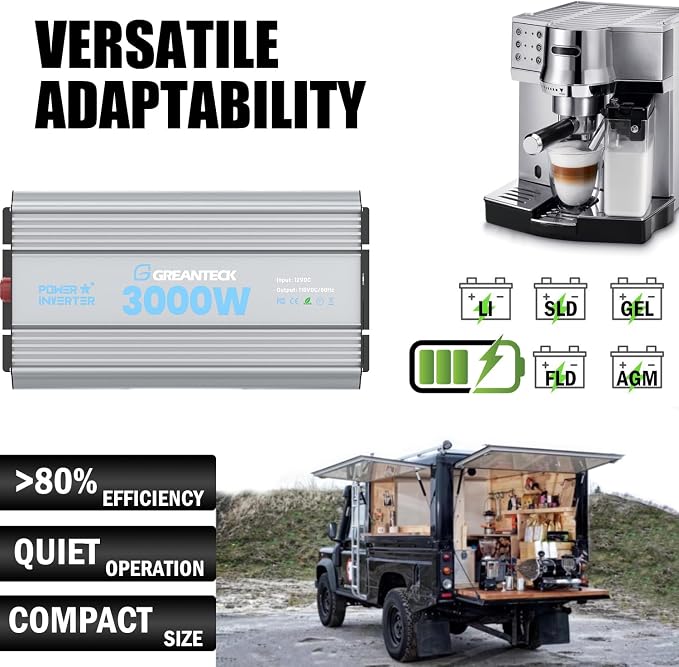 Power Inverter 3000 Watt, DC 12V to AC 110V 120V Converter Car Modified Sine - Image 2