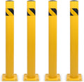 BISupply Safety Bollard Post Parking Barrier 4 Pack - 42in Yellow Pipe Bolt by BISupply