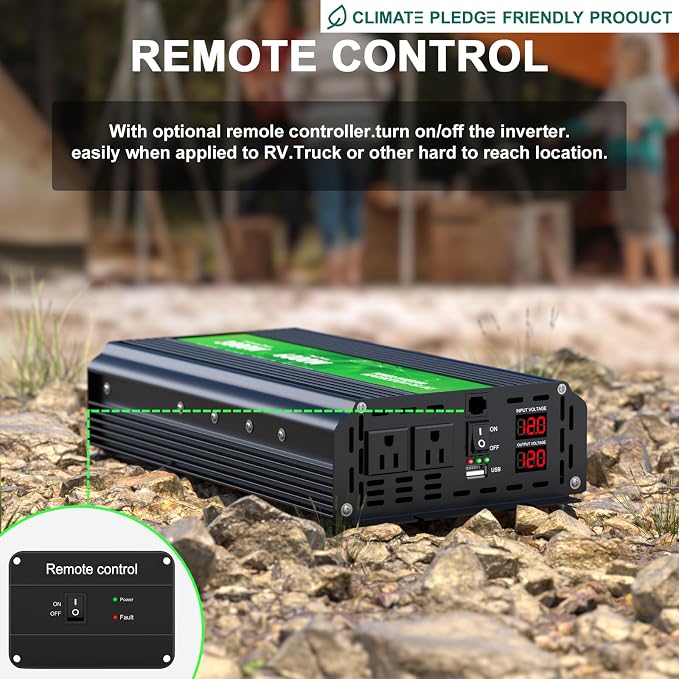 3000W Power Inverter, Peak Power 6000W 12V DC to AC 110V120V, Remote Control - Image 3