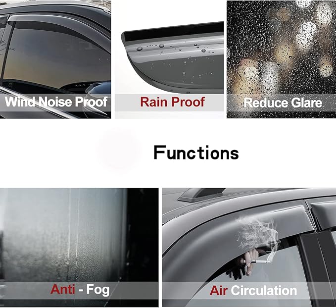 Side Window Wind Deflector, Window Visor fit - Image 2