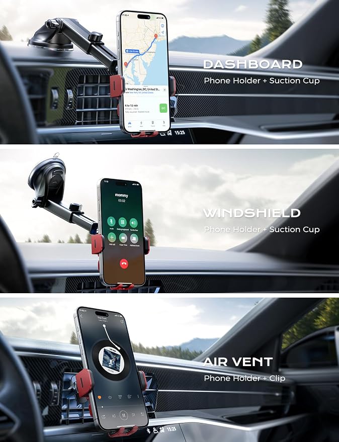 CHGeek Wireless Car Charger, 15W Fast Charging Auto Clamping Car Charger Phone - Image 2