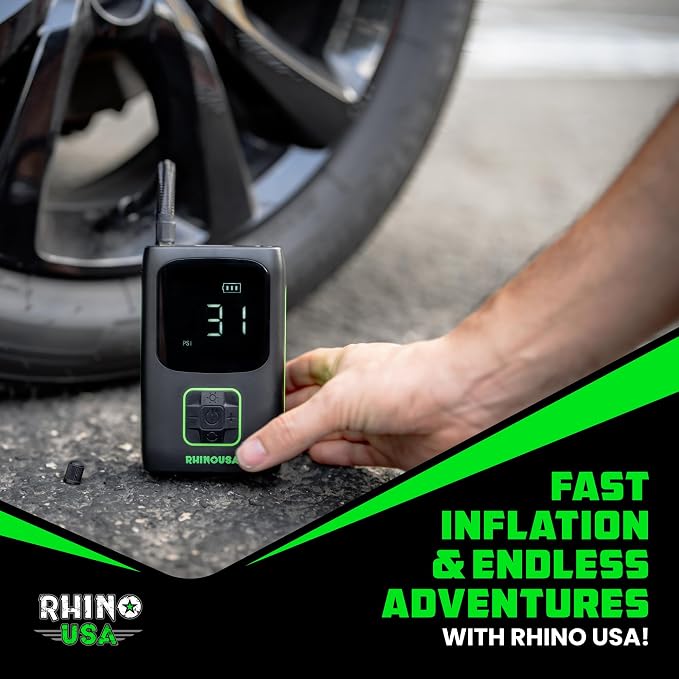 Rhino USA Tire Inflator Portable Air Compressor Upgraded Air Pump - Image 7
