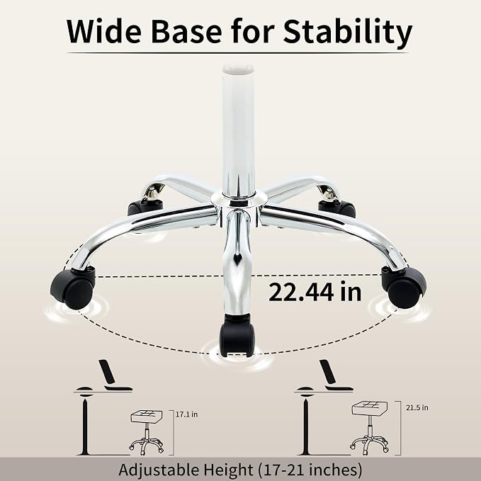 Ergonomic Rolling Shop Stool Salon Stool - Image 4