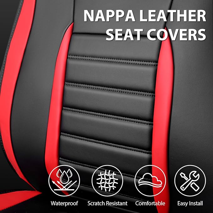 CAR PASS Nappa Leather Car Seat Covers Front Seats, Luxury Seat Protector - Image 7