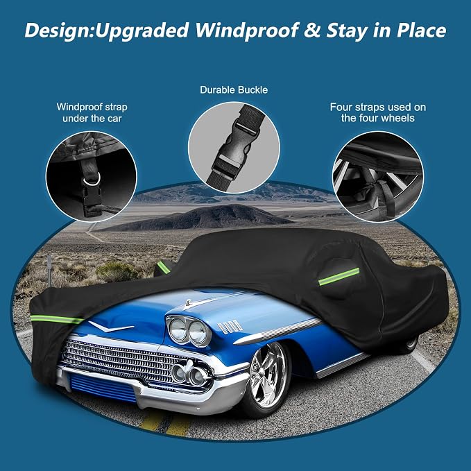 Waterproof Car Covers for Chevy Impala 2-Door/Bel Air/Biscayne 2/Sedan/Coupe - Image 3