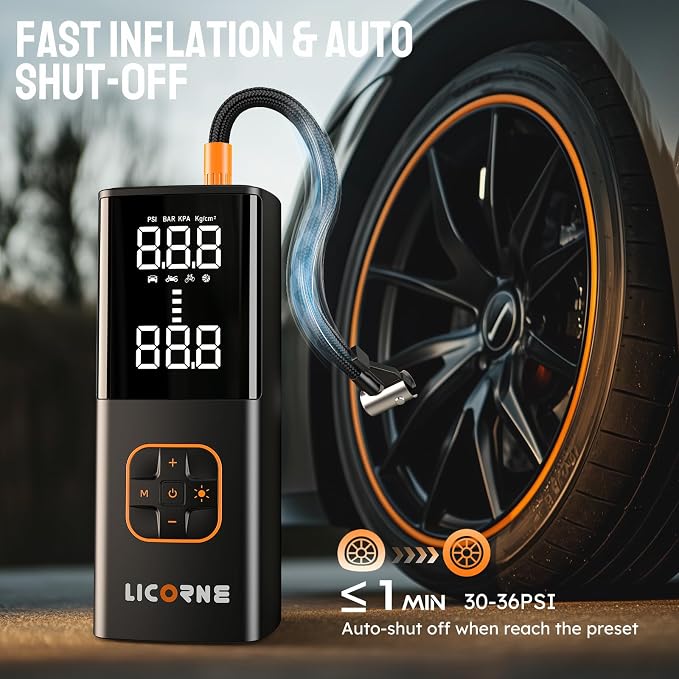 Tire Inflator Portable Air Compressor, 5X Faster Portable Air Pump - Image 2