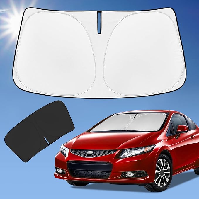 for Honda Civic 2012-2015 Sun Shade Sunshade Windshield Cover, 4-Layer Front by ZOIBVCARSUNSHADE
