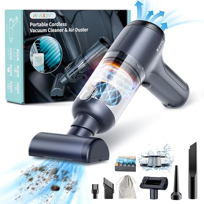 Car Vacuum Cleaner, 80W/16Kpa/20Mins, Lightweight Mini High Power Pet Portable by AX2V-DirectACCESSORYTOVEHICLE