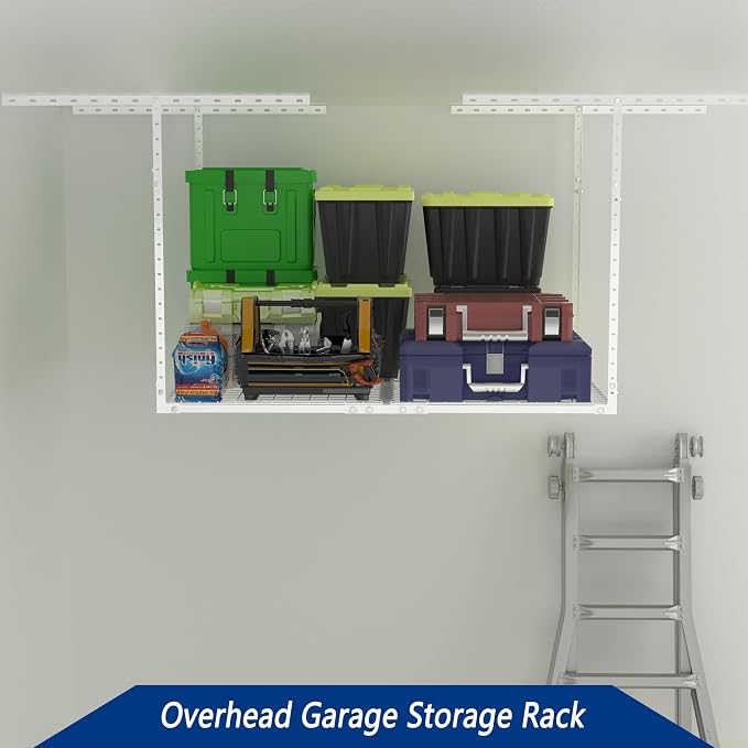 3 x 4FT Overhead Garage Storage Rack, Adjustable Ceiling Storage Racks - Image 4