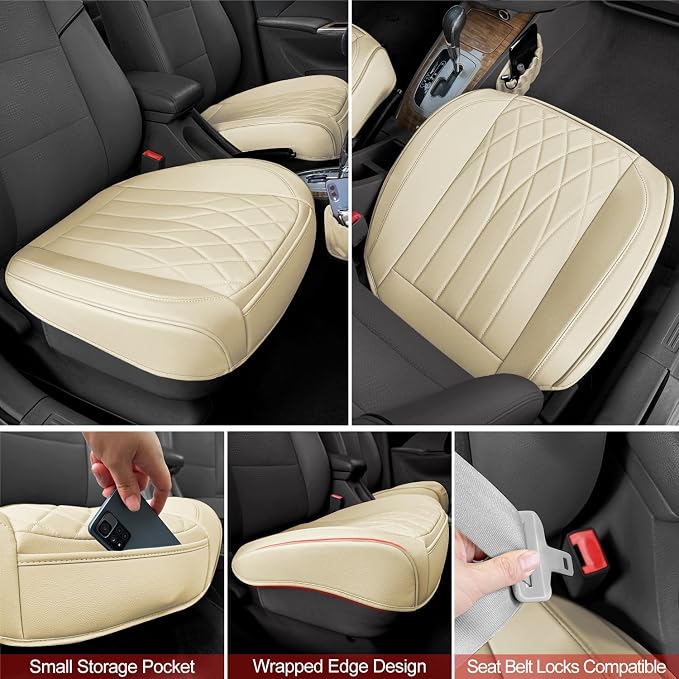 2 Pack Leather Front Car Seat Cover Bottom Car Seat, Universal Anti-Slip Driver - Image 4