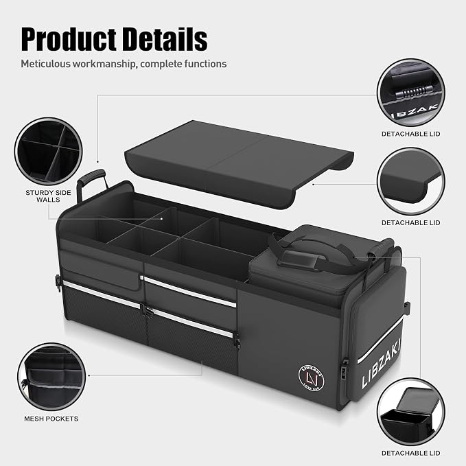 LIBZAKI Oversize 4 in 1 Car Trunk Storage Organizer - Image 4
