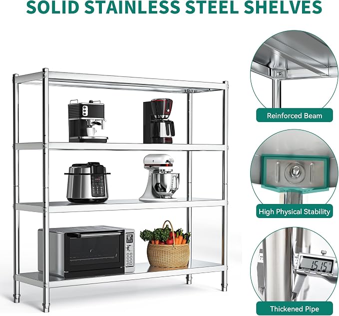 YITAHOME NSF Stainless Steel Shelves, Heavy Duty Shelving - Image 4