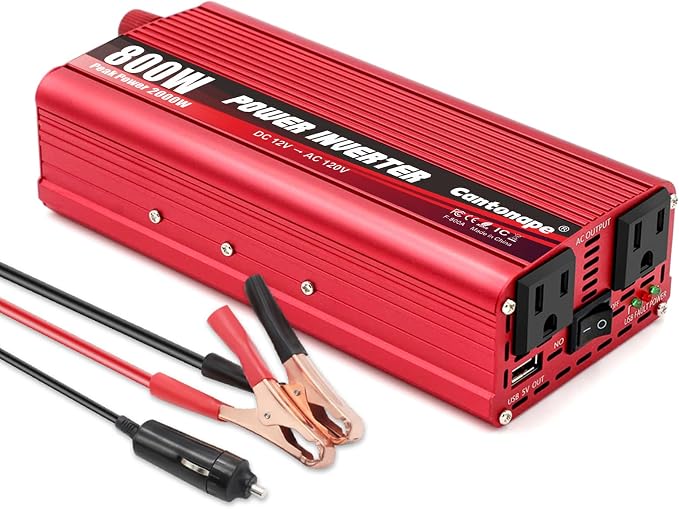 800 Watt Car Inverter DC 12V to 110V/120V AC Converter Power Inverter by Cantonape