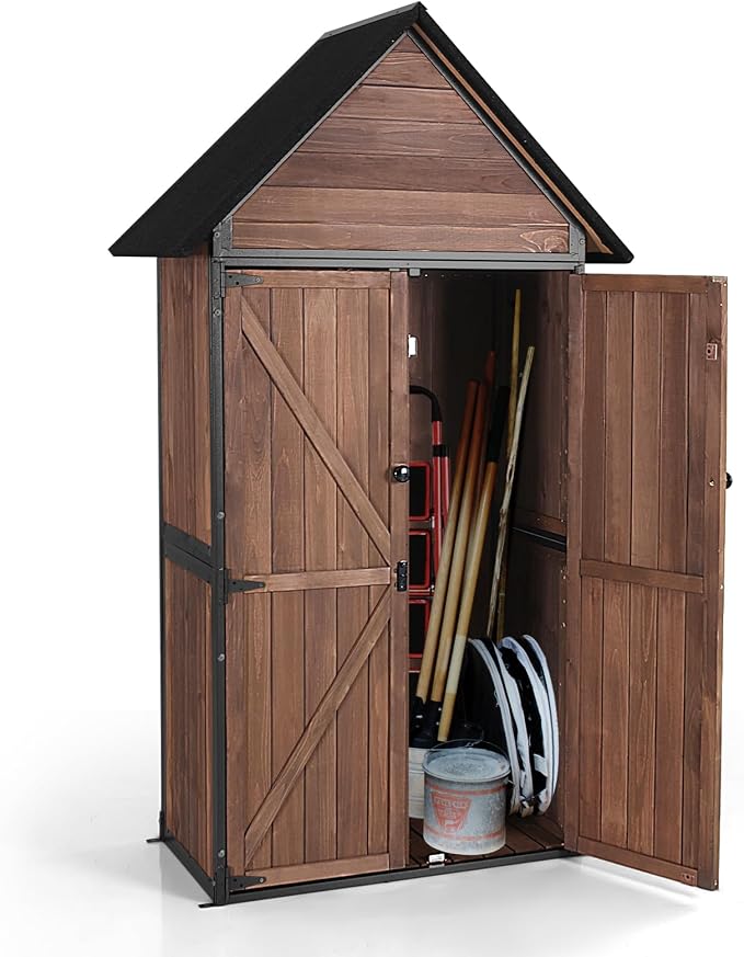 GUTINNEEN Sheds Outdoor Storage Wooden Garden Tool Shed by GUTINNEEN