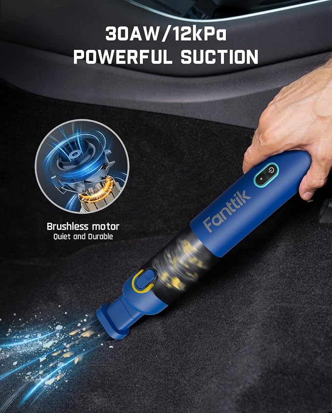 Fanttik Slim V8 Mate Cordless Car Vacuum Suction Power 12000Pa, Portable Mini - Image 6