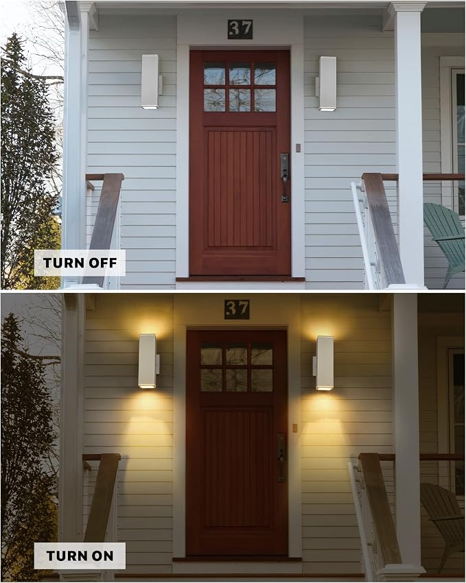 Ken & Ricky Outdoor Wall Lights, Modern Exterior Up and Down Wall Sconces - Image 5