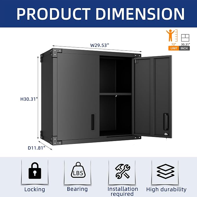 Garage Wall Cabinet, Metal Wall Cabinet - Image 3