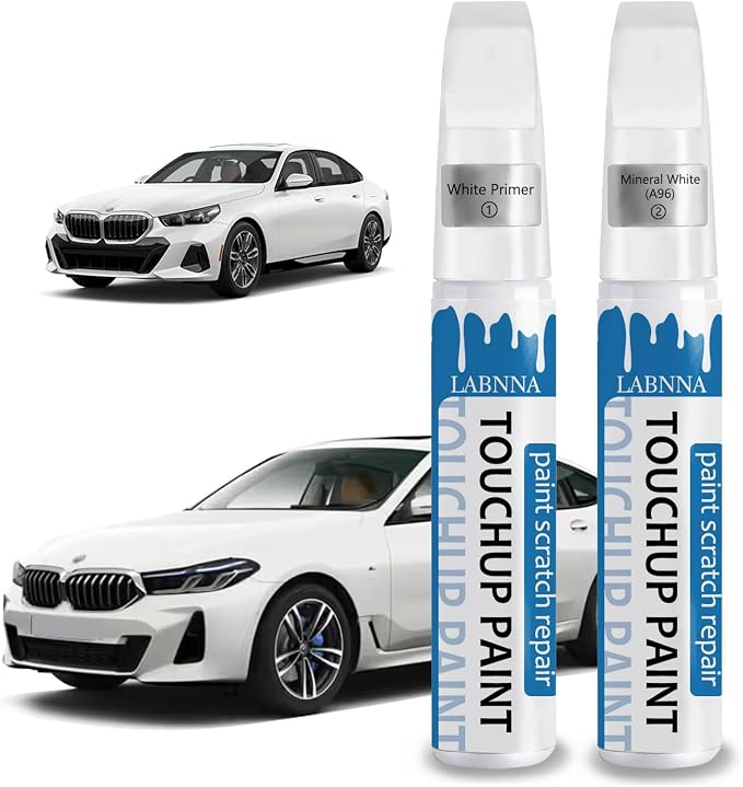 Mineral White Touch Up Paint for BMW-Exact Match 2 in 1 touchup Paint Pen for by LABNNA