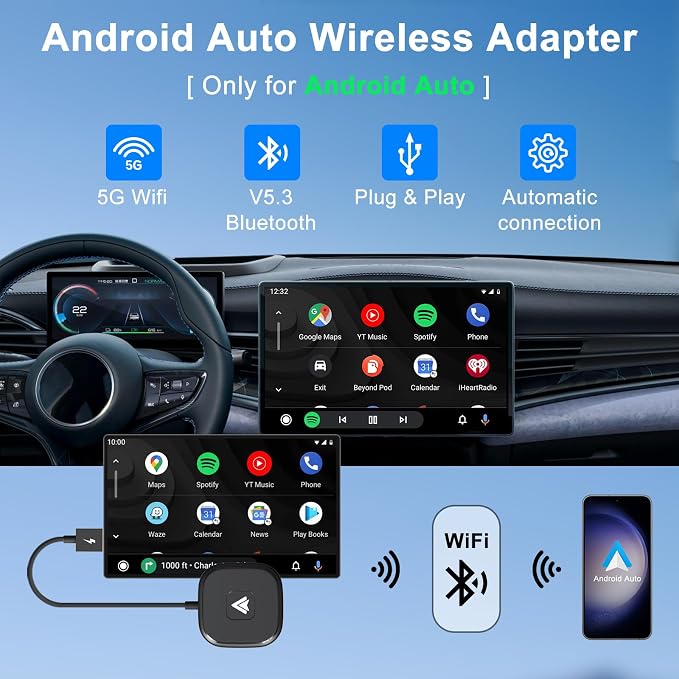 Android Auto Wireless Adapter Plug and Play Car Dongle - Image 3
