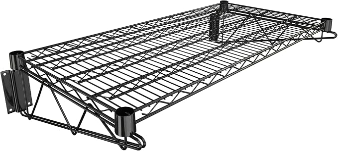 18" x 36" Black Epoxy Wire Wall Mount Shelf by Krollen+Industrial