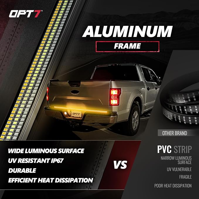 OPT7 60" Redline Triple Row LED Tailgate Light Bar w/Sequential Amber Turn - Image 4