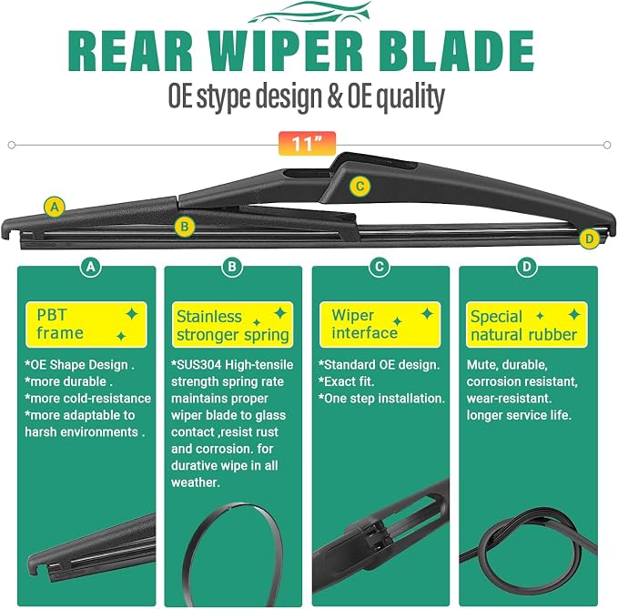 22" 20" 11" Windshield Wiper Blades Replacement - Image 4
