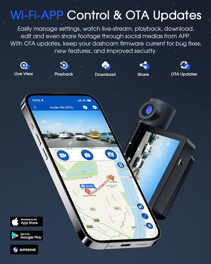 5K 3 Channel Dash Cam, Wi-Fi GPS - Image 5