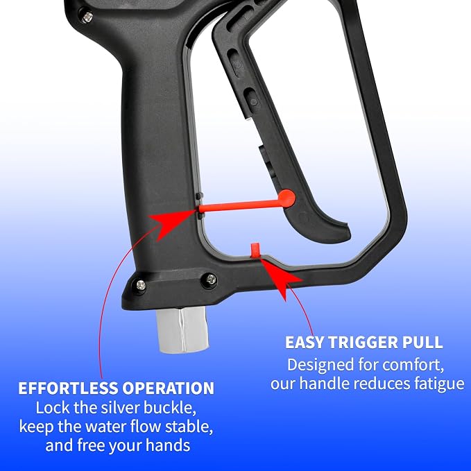 Short Pressure Washer Gun, 5000 Max PSI/12 GPM Car wash Gun, Swivel High - Image 4